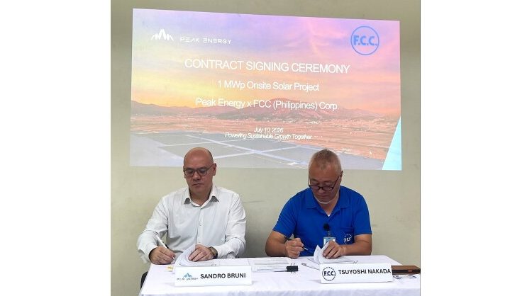 FCC Philippines, Subsidiary of Japan’s FCC CO., LTD., Global Leader in Motorcycle Clutch Systems, Signs 1,500 MWh Long-Term Solar Agreement with Peak Energy